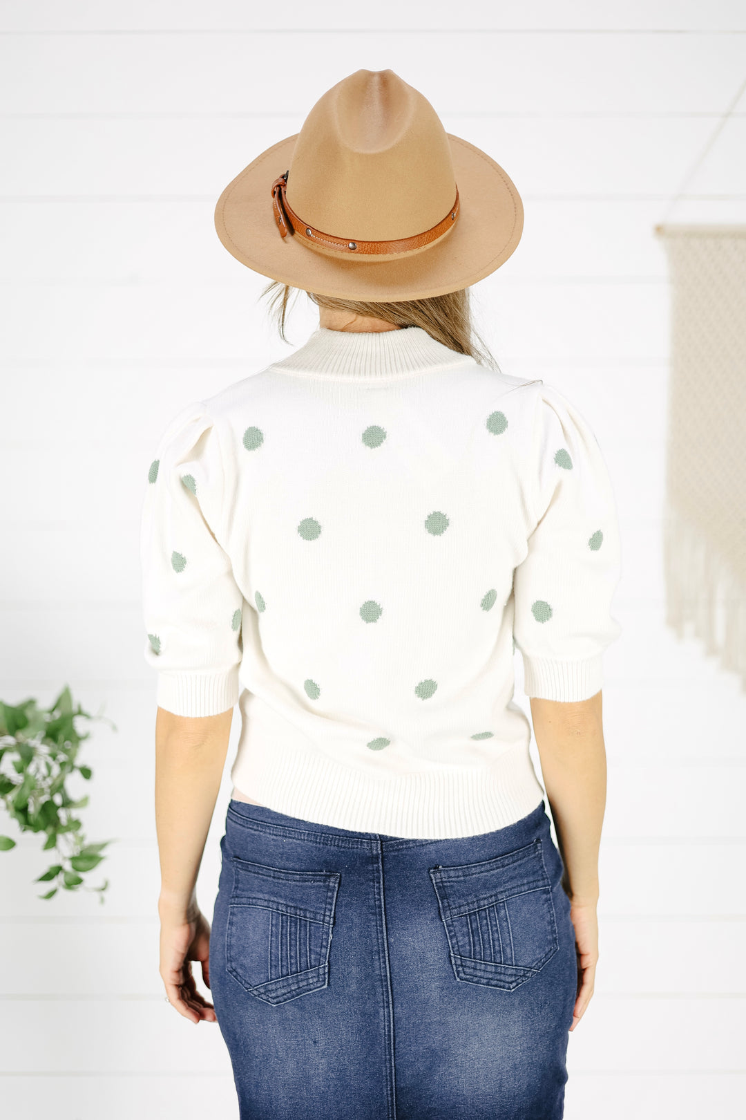Jena Polka Dot Sweater - Cream