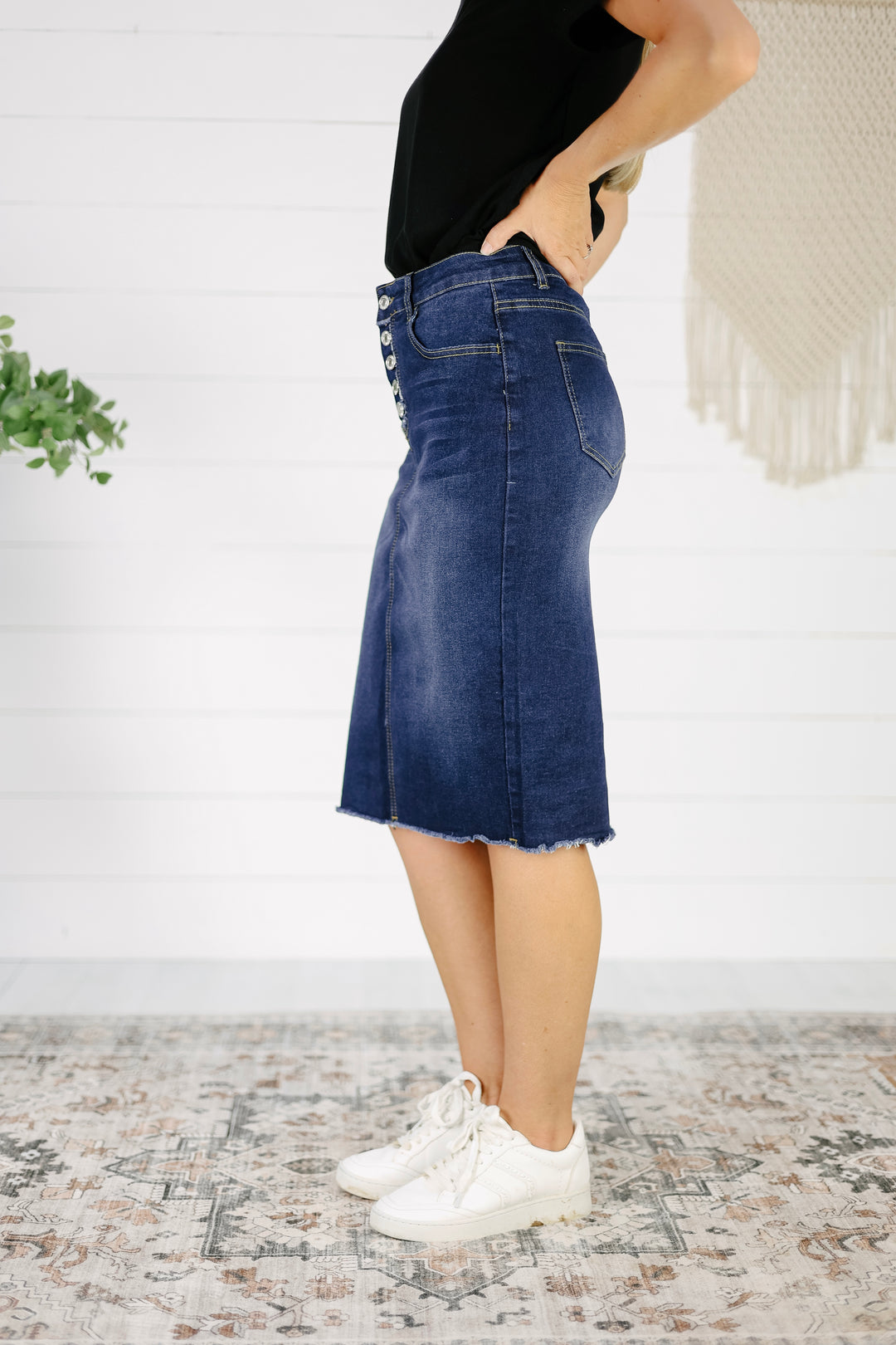 Dylan Denim Skirt-Dk. Indigo
