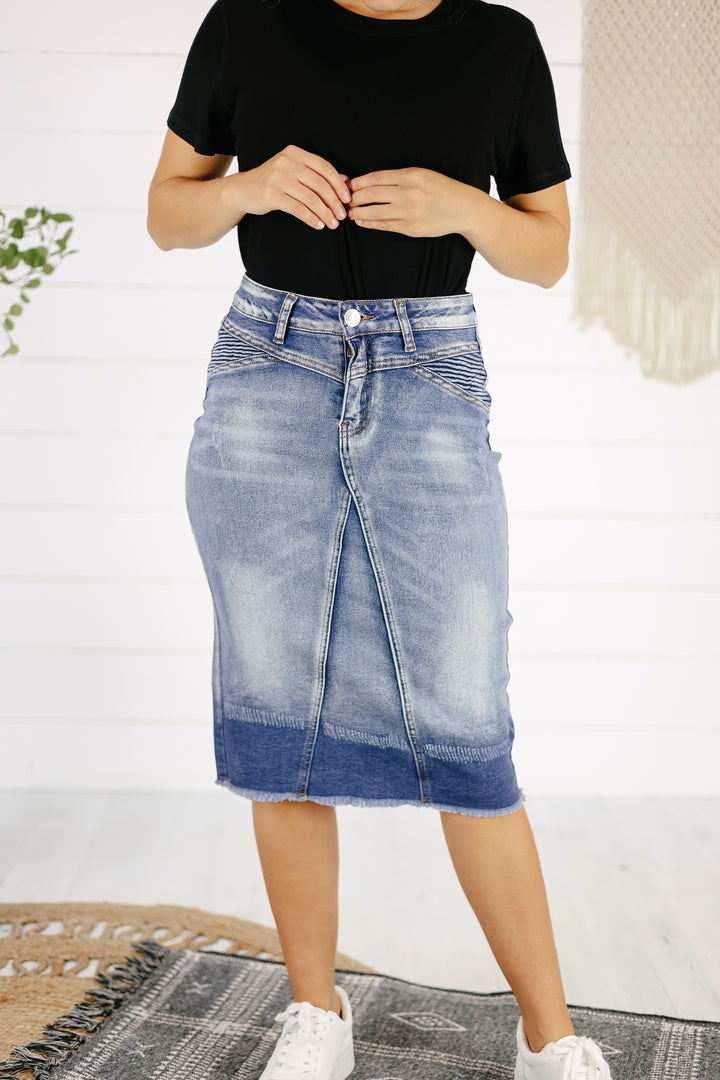 Harrison Denim Skirt - Blush Wash