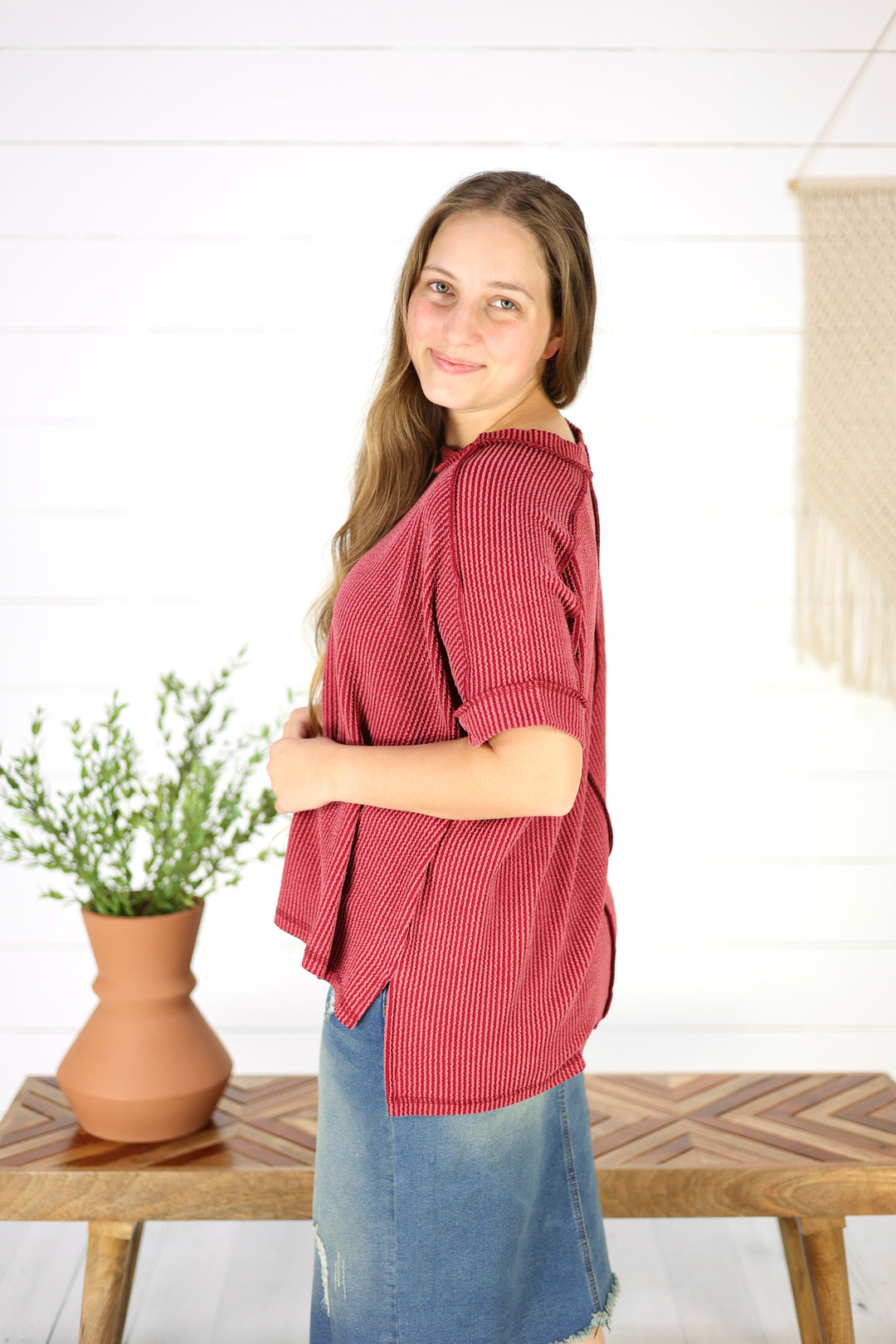 Briggs Top -Burgundy