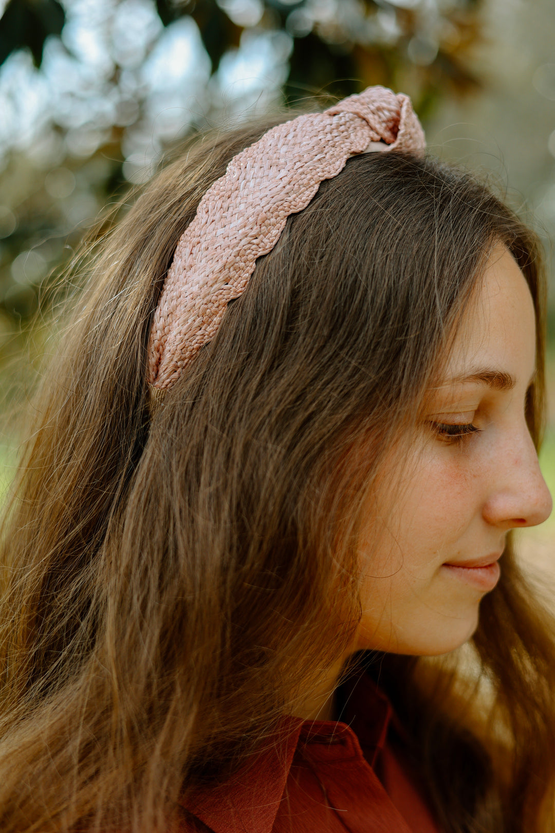 Kelly Top Knot Headband- Blush
