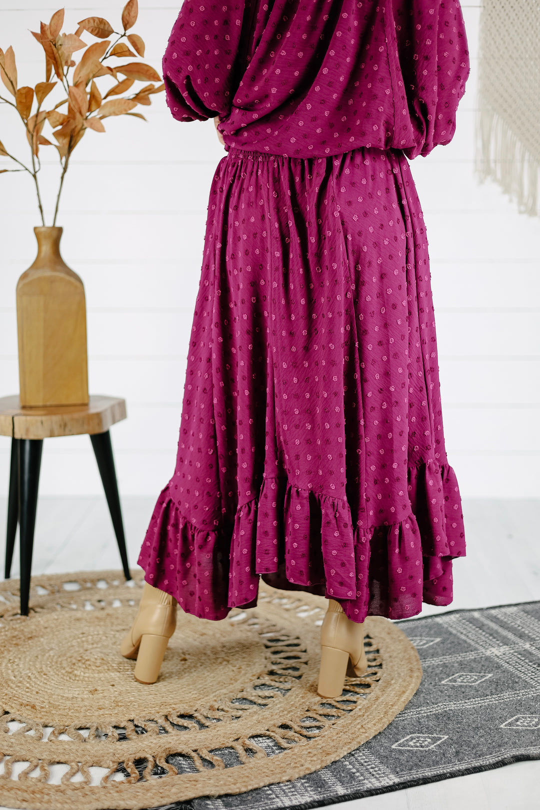 Vera Textured Skirt - Magenta/Final Sale