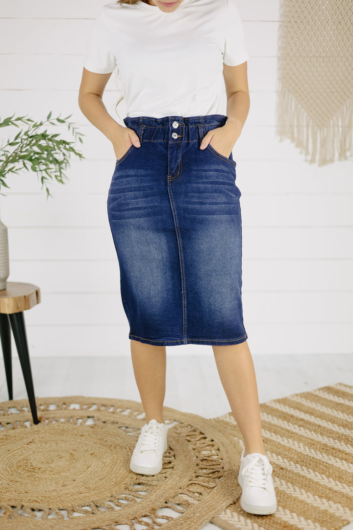 Madison Denim Skirt - Dk. Indigo