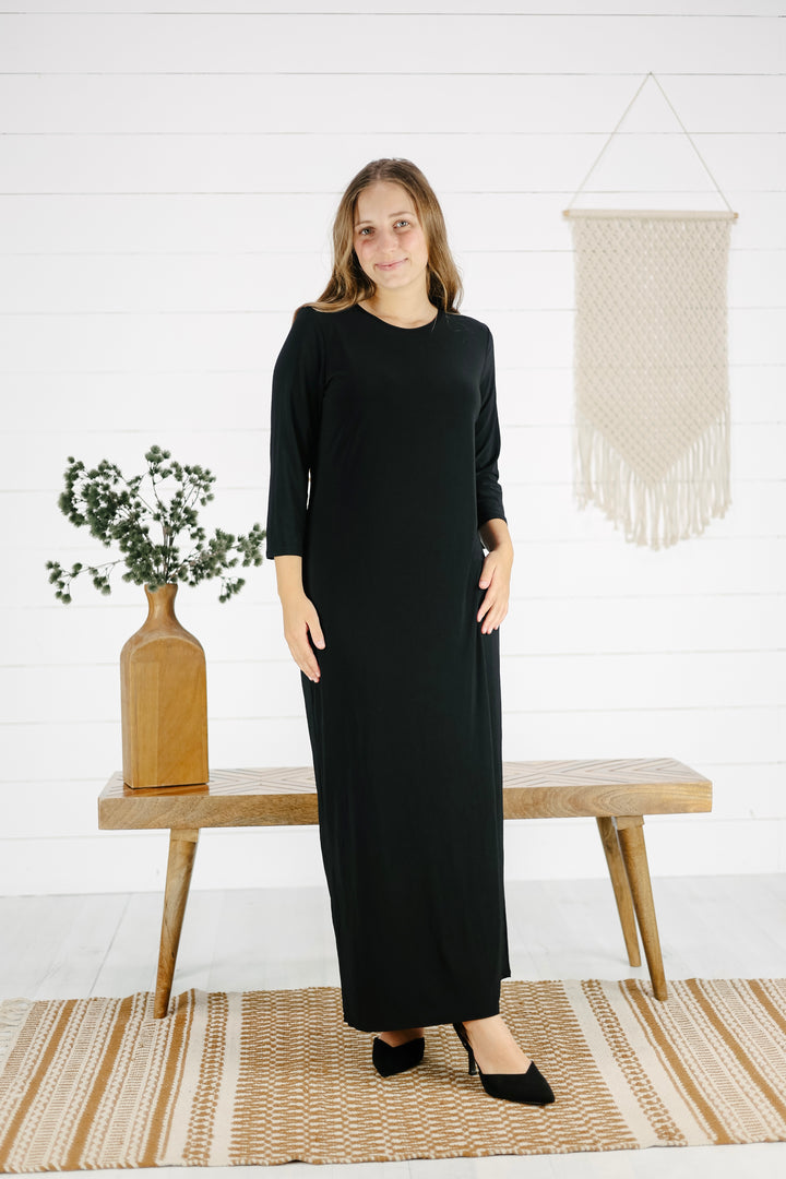 Eden Maxi Layering Dress - Black