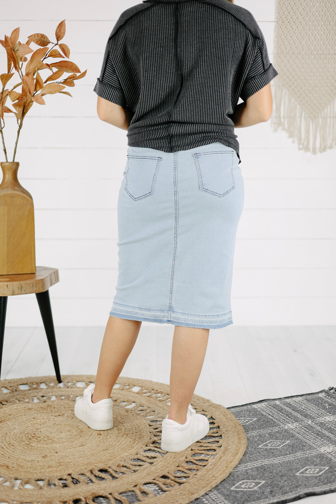 Jersey Denim Skirt - Lt. Indigo