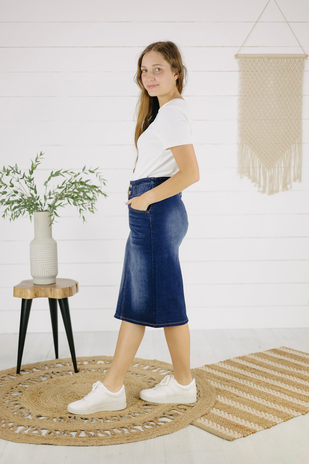 Madison Denim Skirt - Dk. Indigo