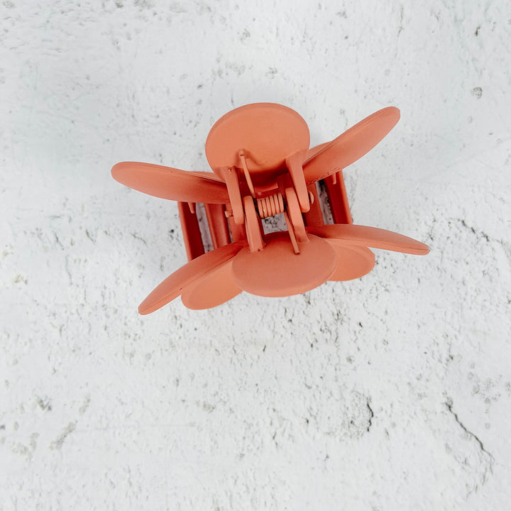 Daisy Flower Hair Clip-Rust