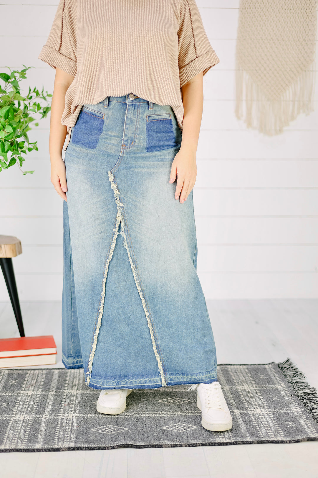 Stanley Maxi Denim Skirt- Vintage