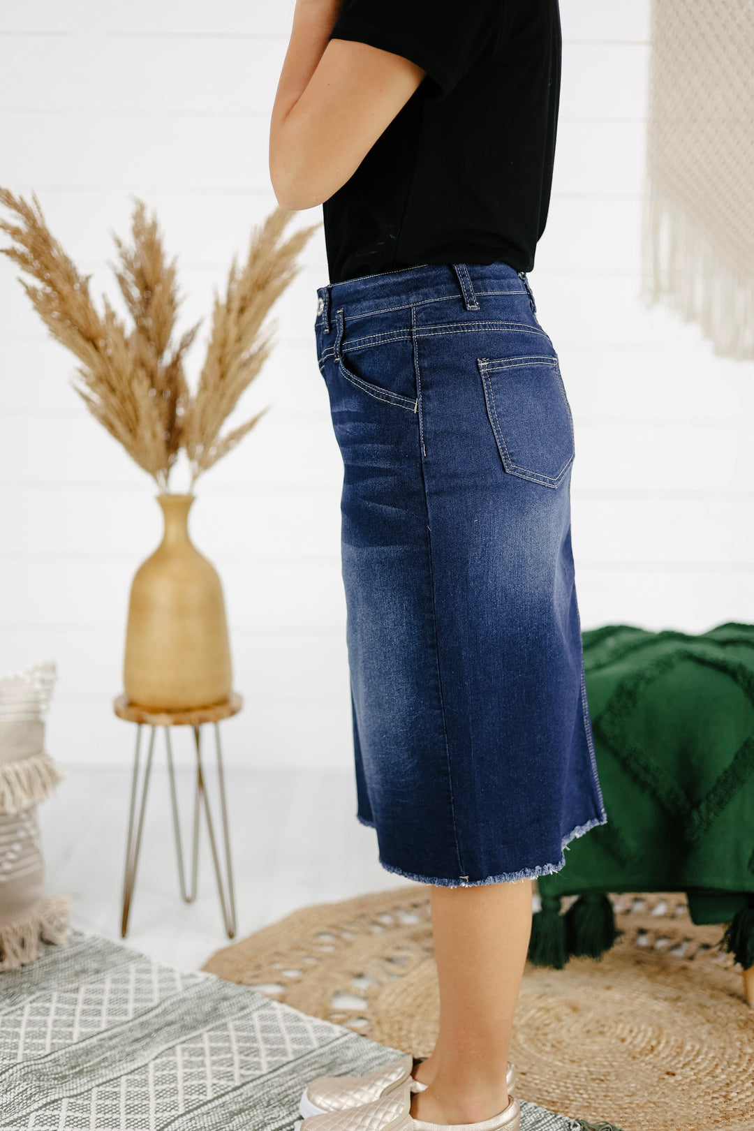 Weslynn Denim Skirt - Dk. Indigo