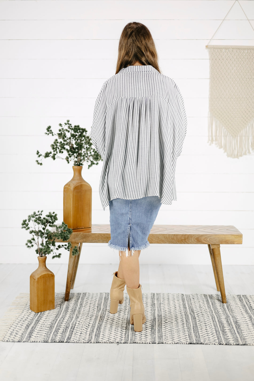 Kylam Stripe Top - Black