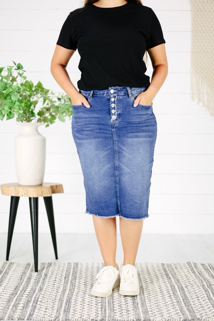 Dylan Denim Skirt-Indigo