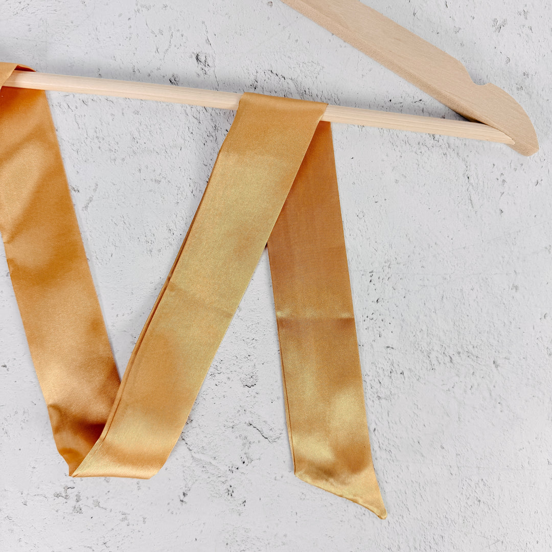 Dolly Satin Skinny Scarf – Gold
