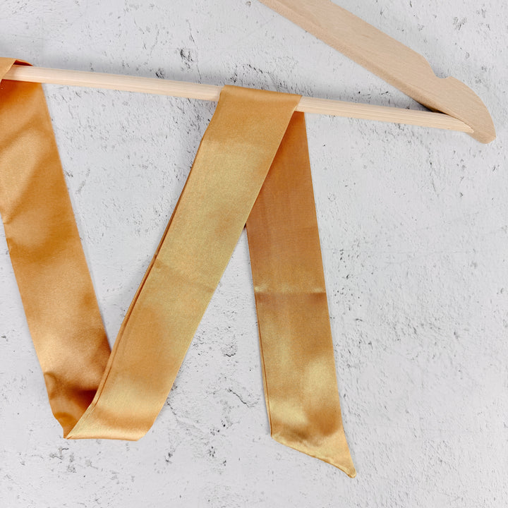 Dolly Satin Skinny Scarf – Gold