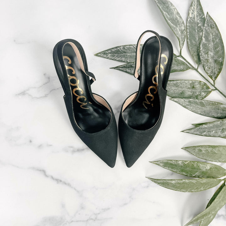 Myra Sling Back Heels - Black