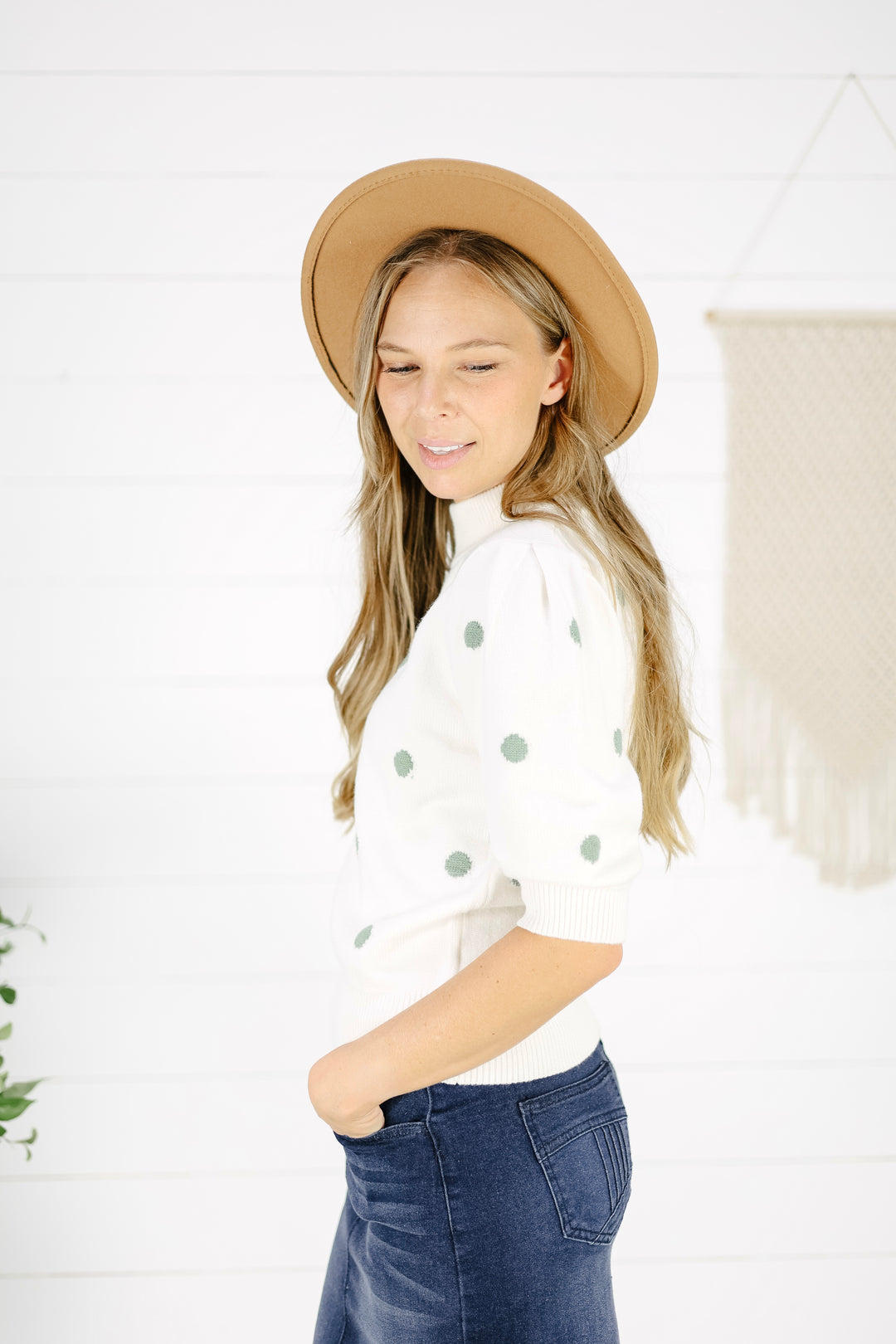 Jena Polka Dot Sweater - Cream