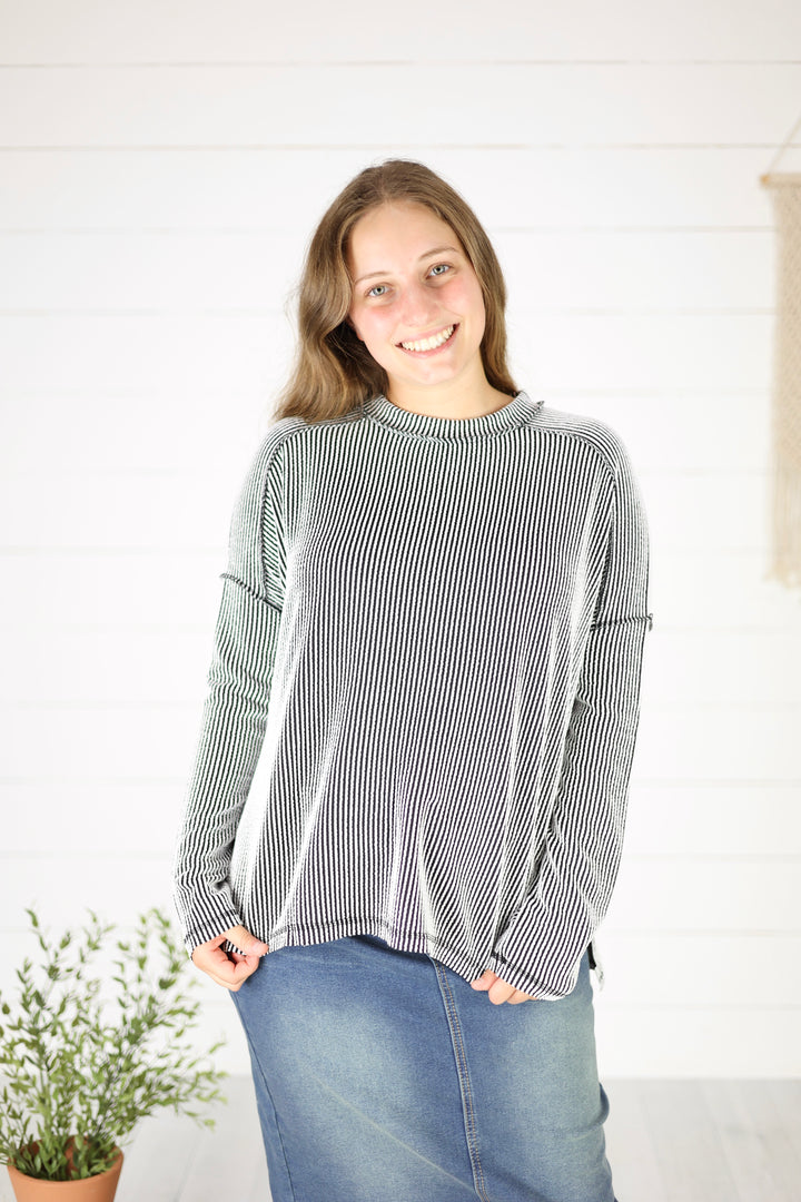 Baylor Top- Black/White