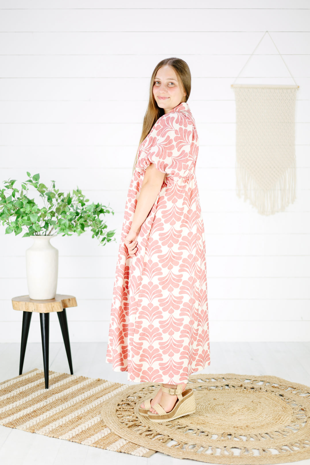 Lynette Print Maxi Dress-Mauve