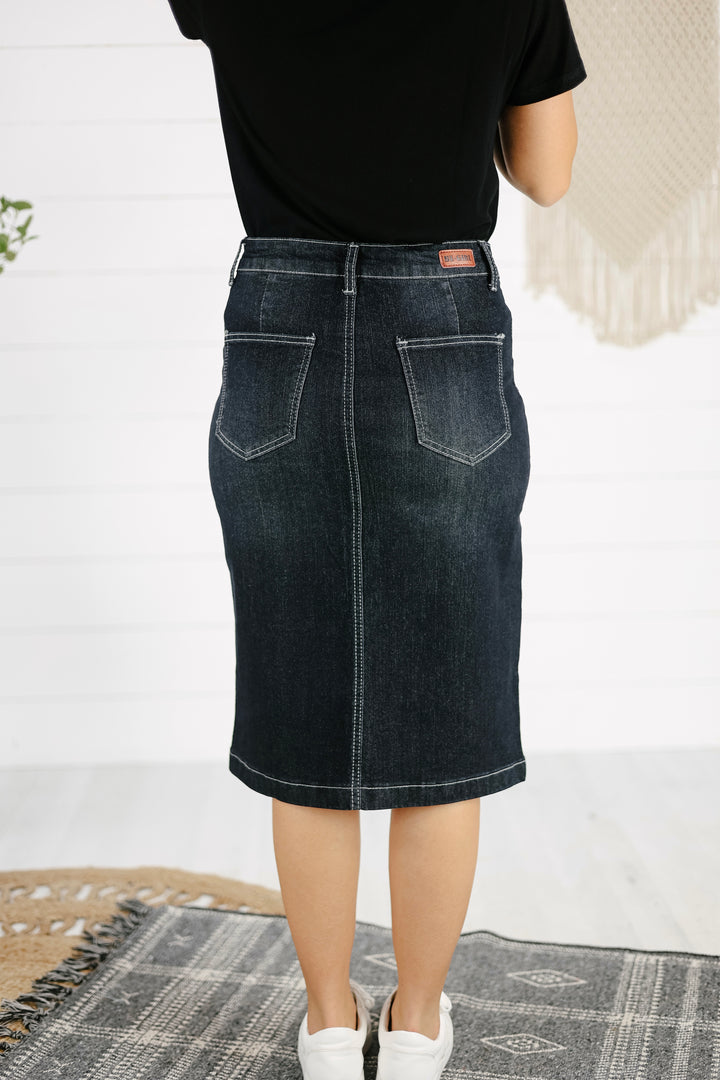 Spencer Denim Skirt - Black Wash