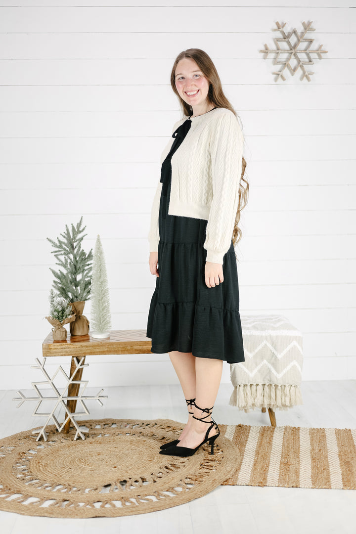 Georgianna Sweater Cardigan Top- Cream/Final Sale