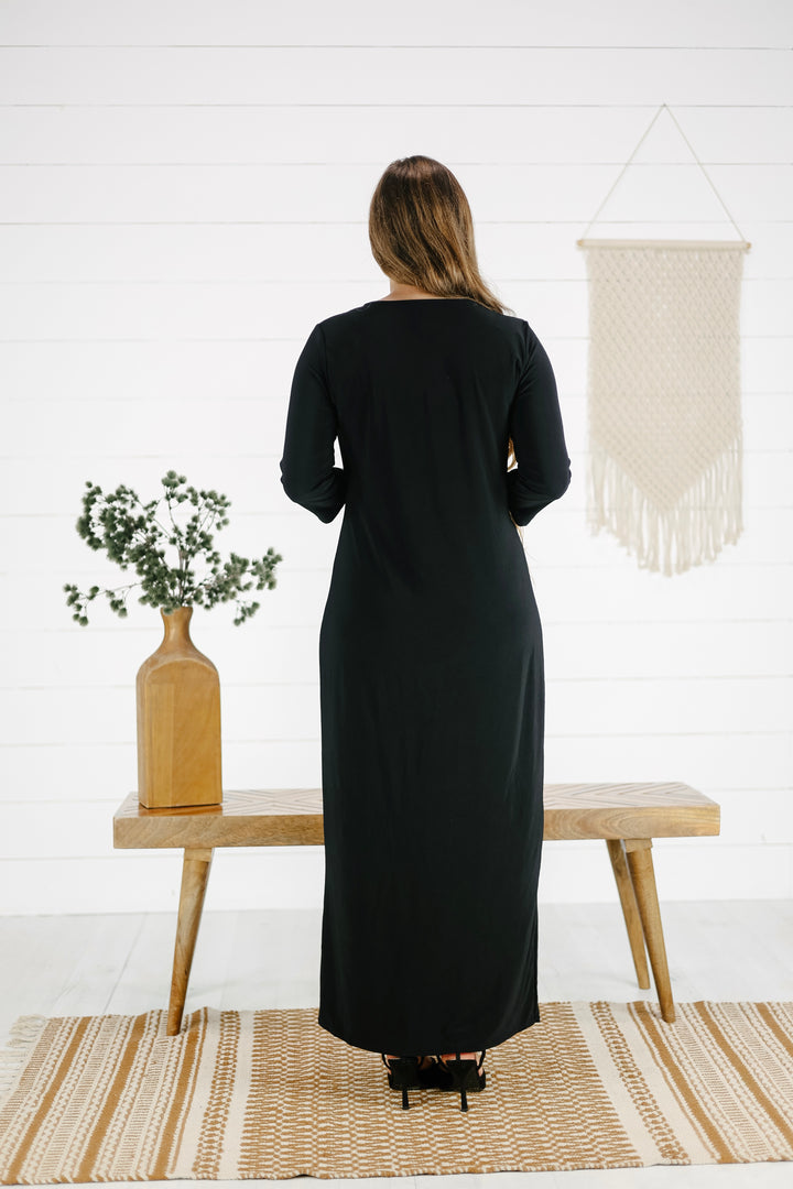 Eden Maxi Layering Dress - Black