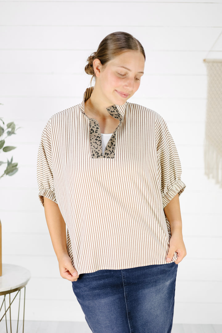 Knox Striped Top - Mocha