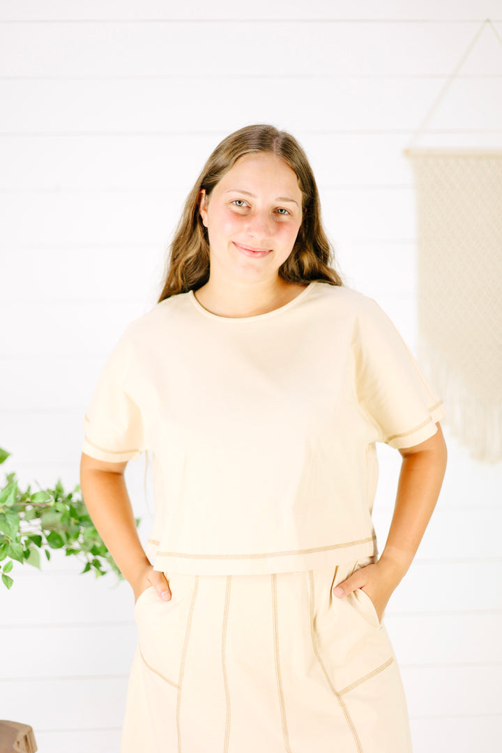 Braxton Crop Top-Natural