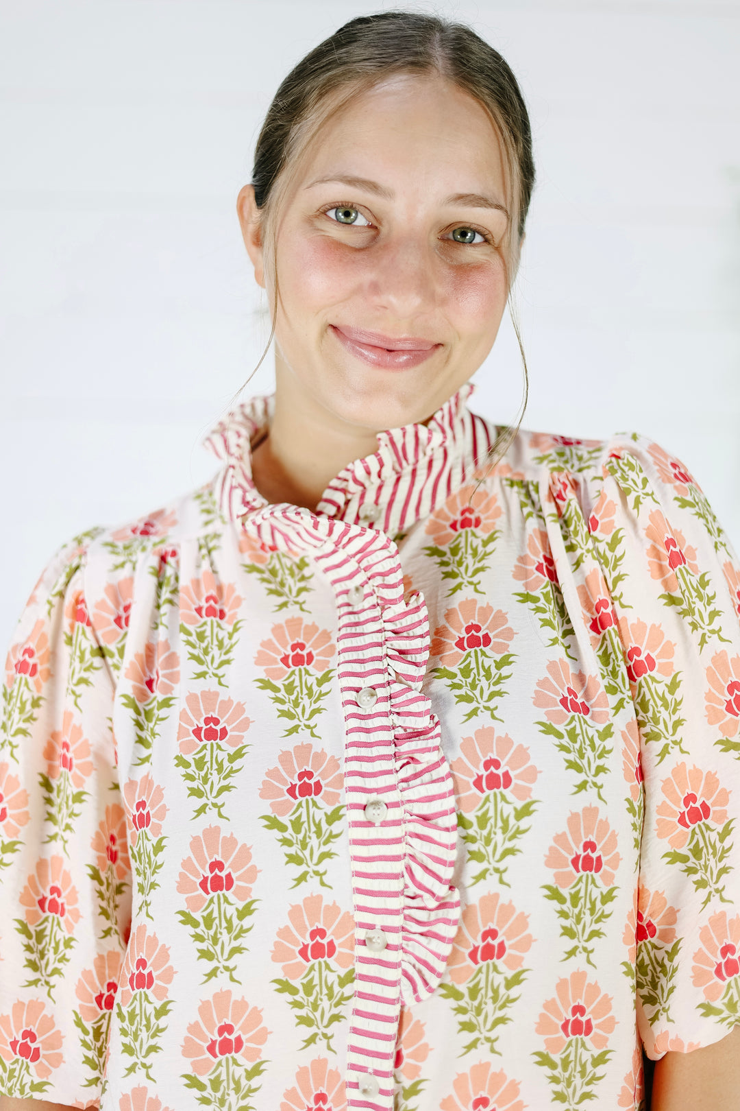 Cianna Print Top- Peach