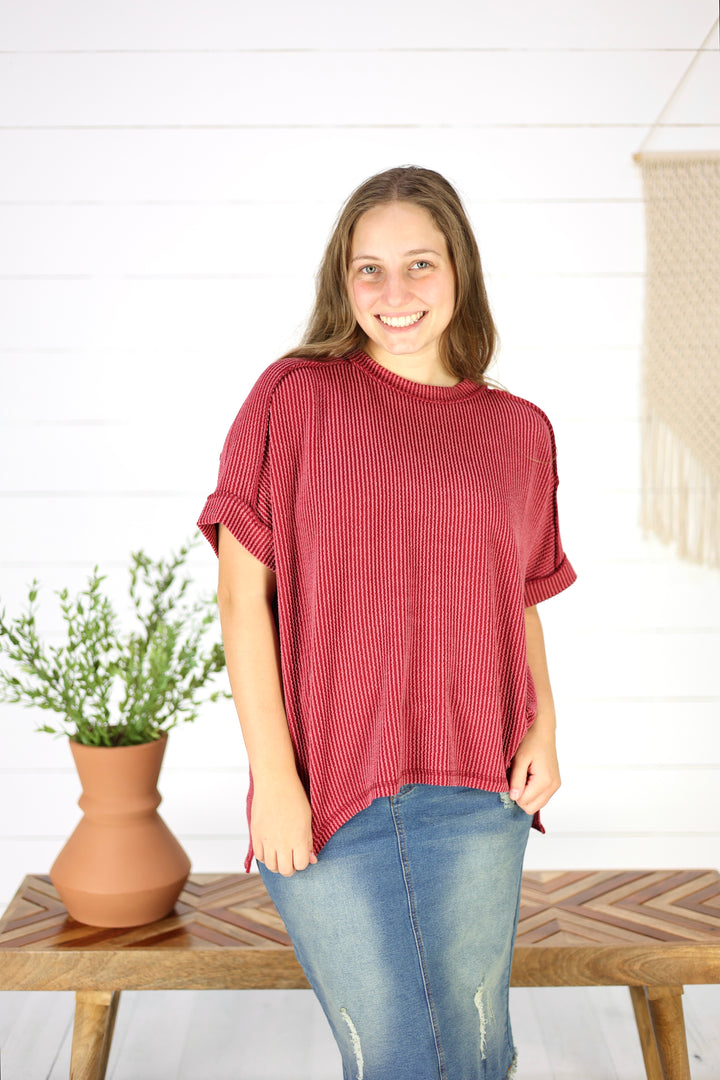 Briggs Top -Burgundy
