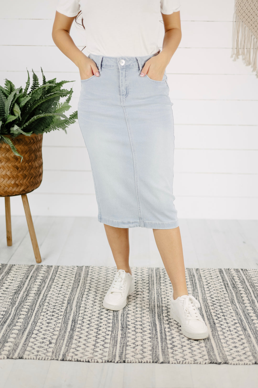 Kristen Denim Skirt - Lt. Indigo Wash