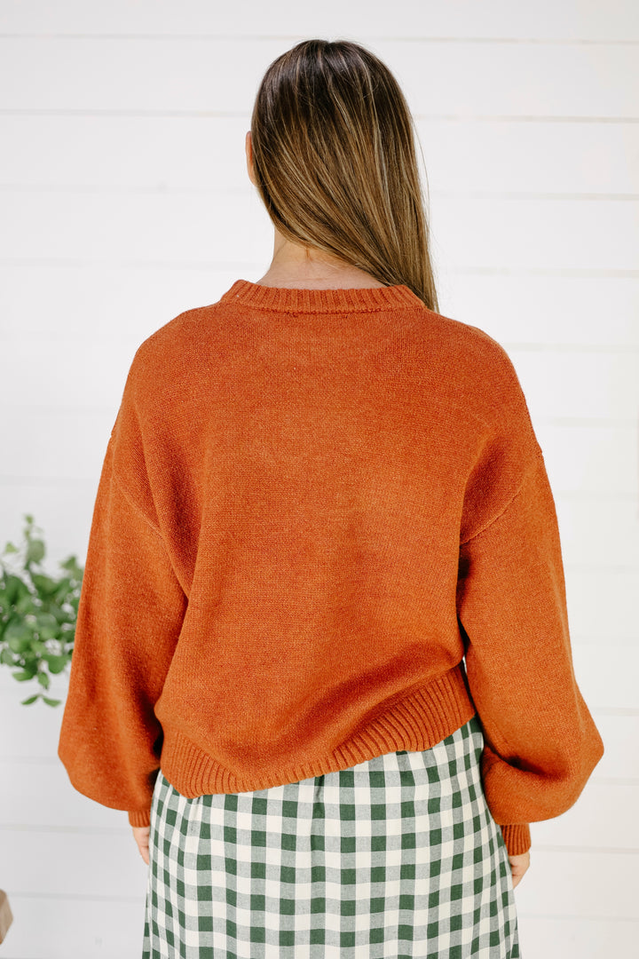 DeMille Swan Sweater- Rust