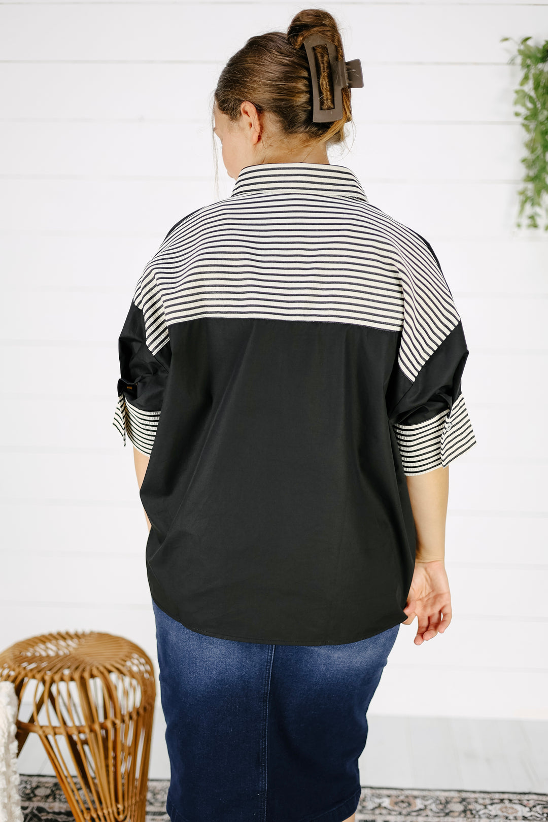Marnie Print Top-Black