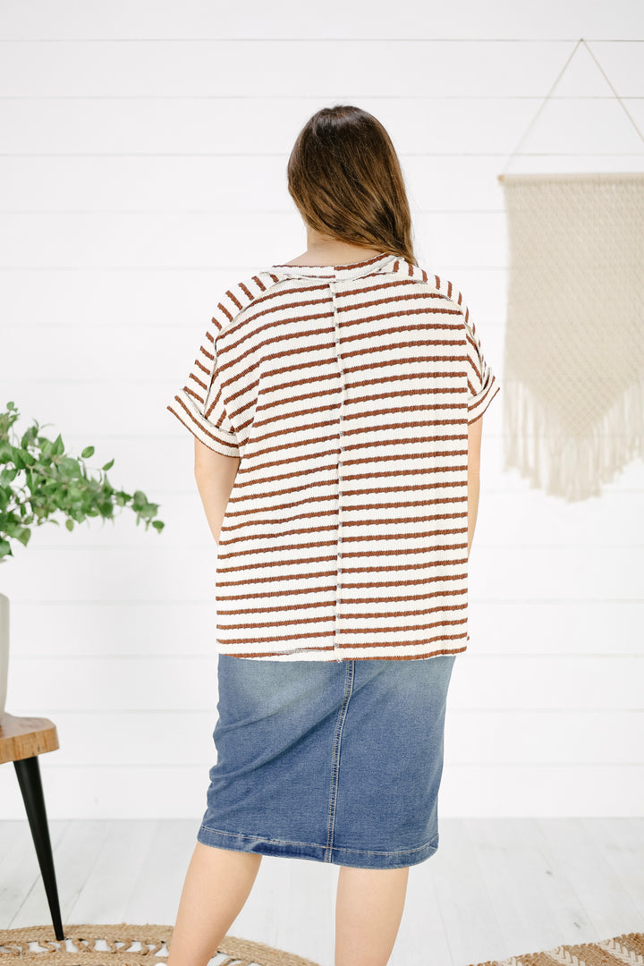 Asha Stripe Top- Brown