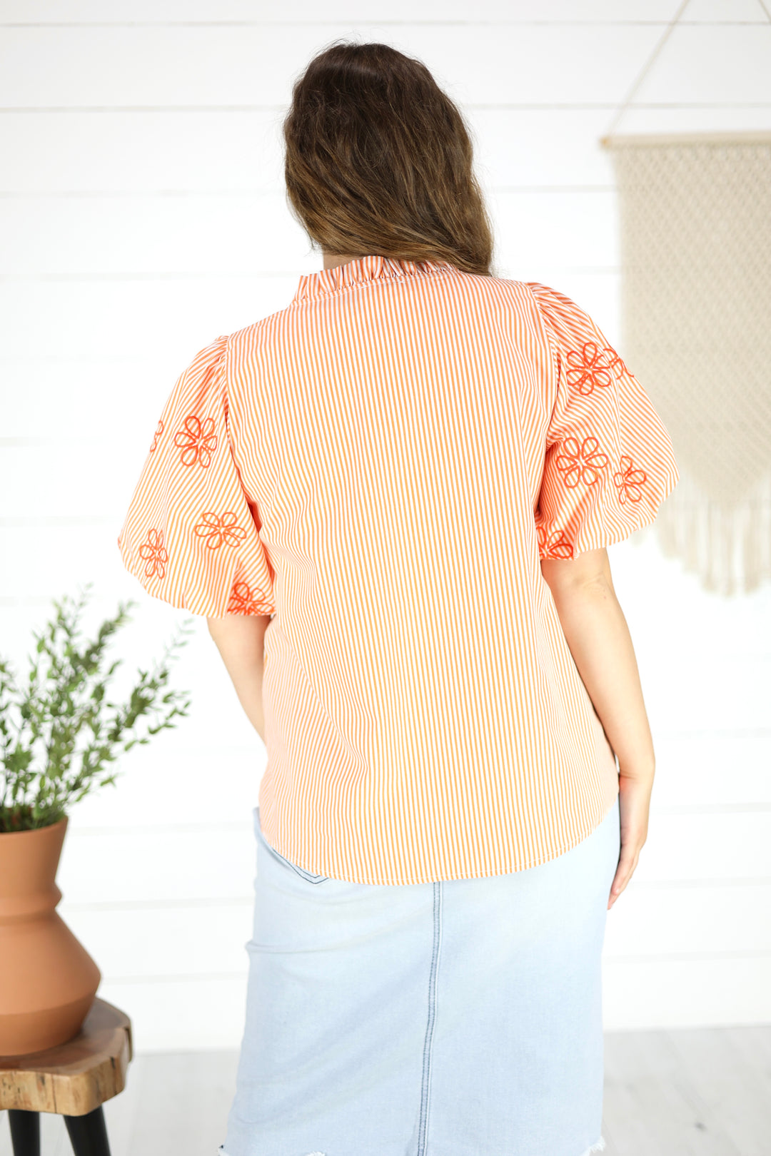 Emilia Bow Tie Top- Orange