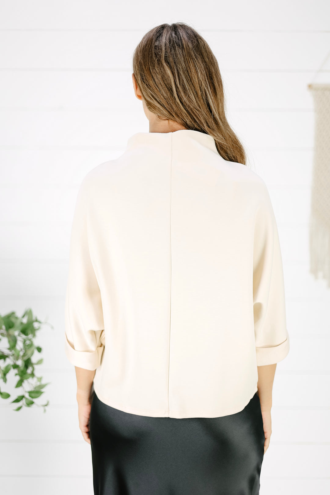 Shay Mock Neck Top - Ivory