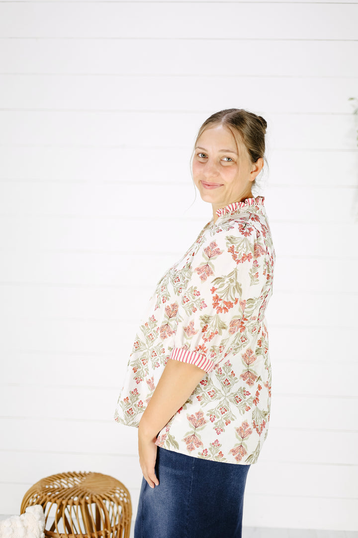 Layke Print Top- Red