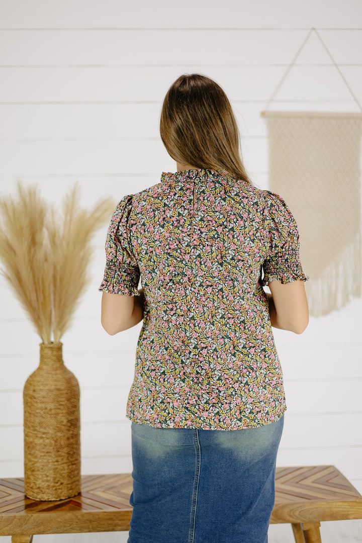 Bessie Floral Top - Black/Final Sale