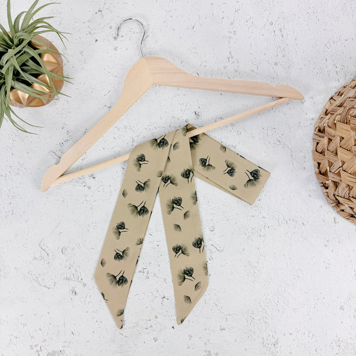 Willow Floral Skinny Scarf-Gold