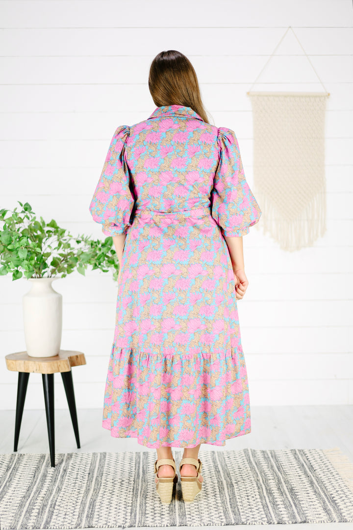 Allison Floral Midi Dress-Multi