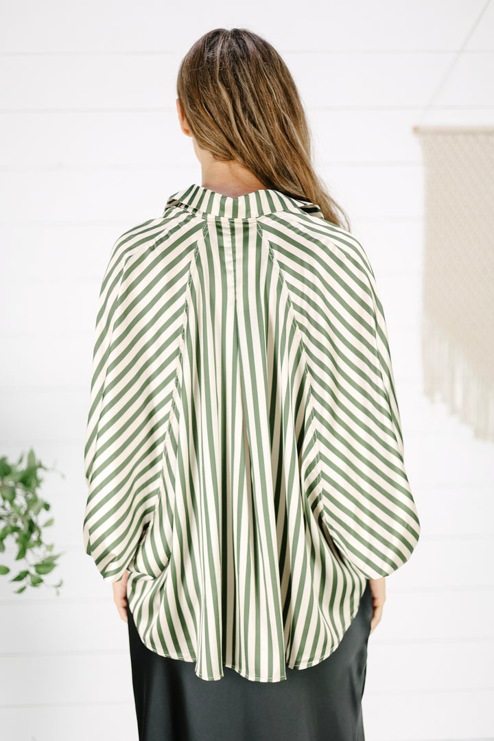 Ariel Stripe Blouse - Olive