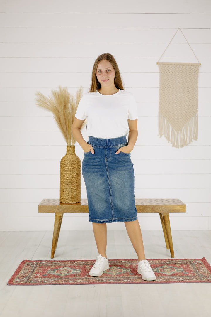 Owen Denim Skirt-Vintage Wash