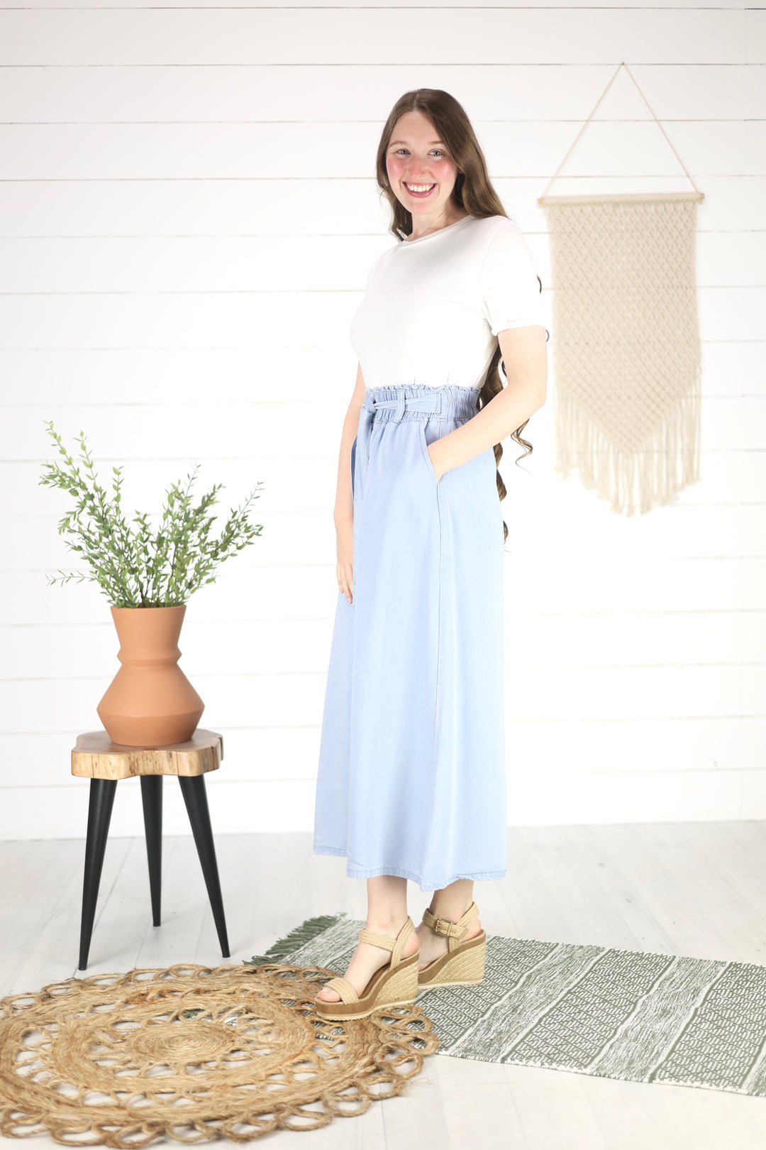 Keaton Maxi Denim Skirt- Lt. Indigo