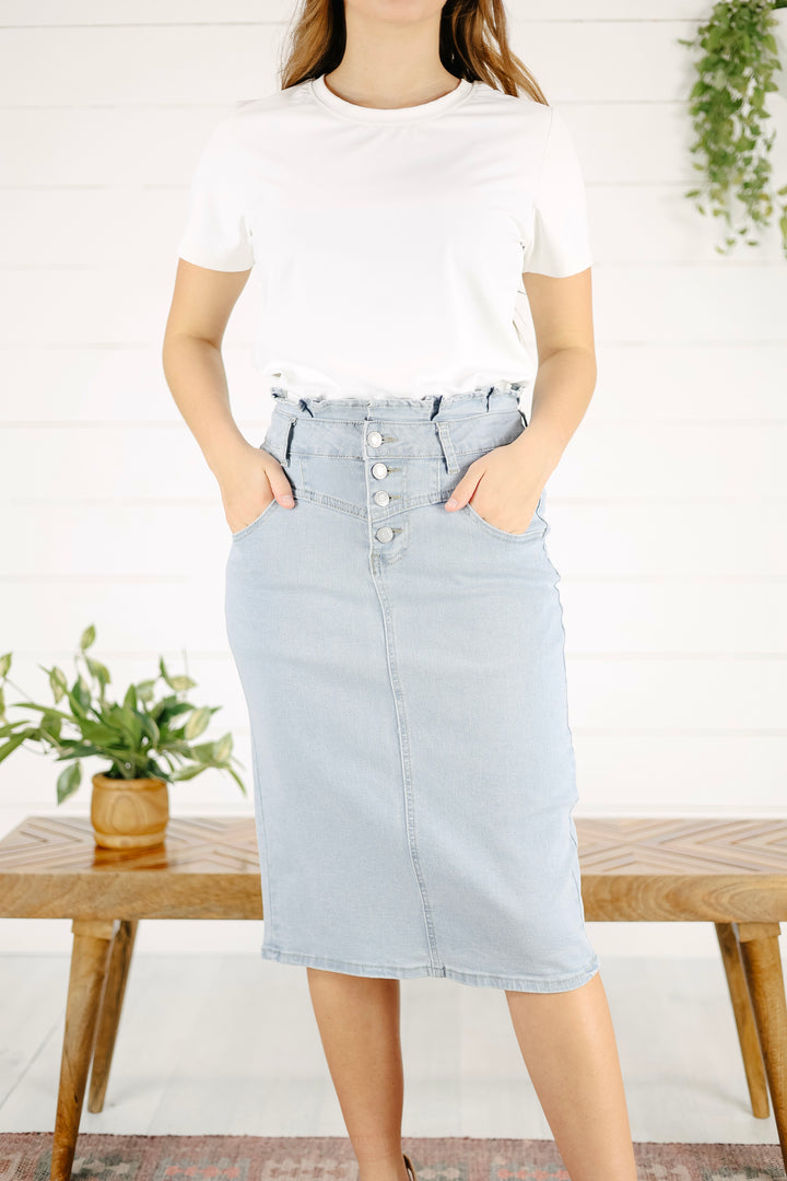 Mathis Denim Skirt - Lt. Indigo