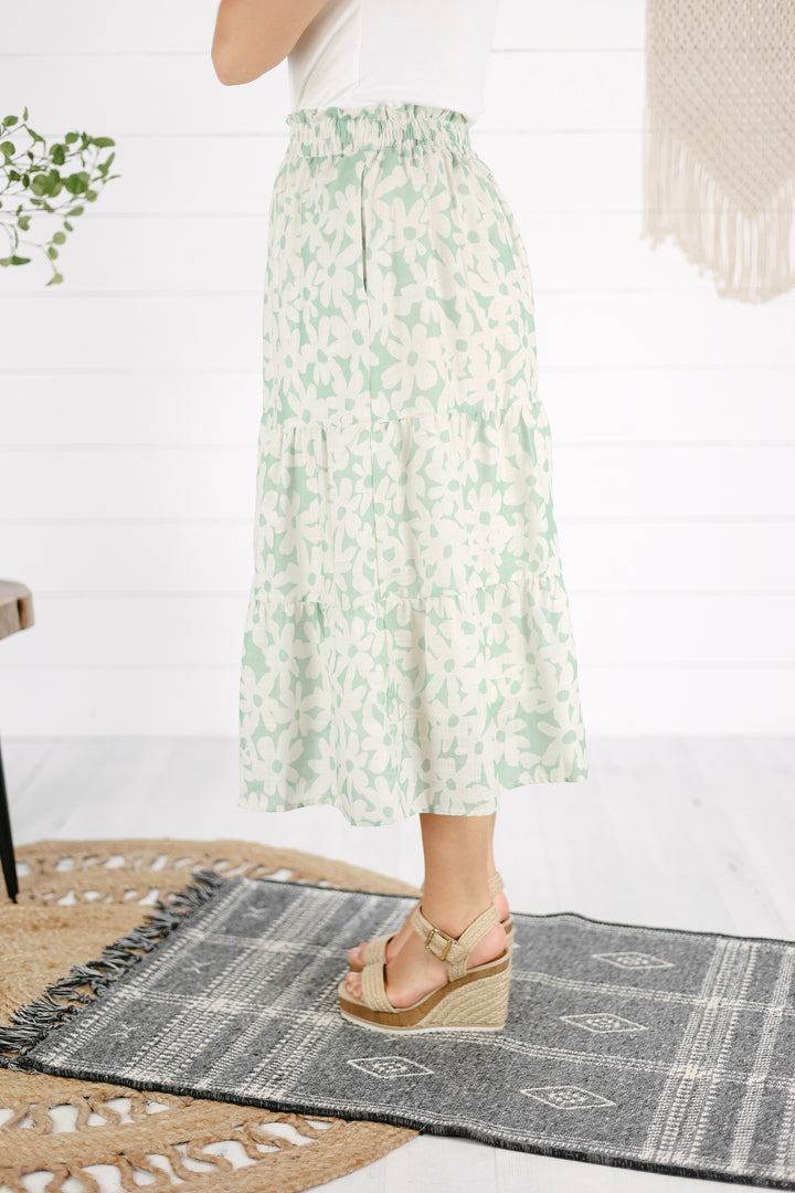 Wren Floral Skirt - Green