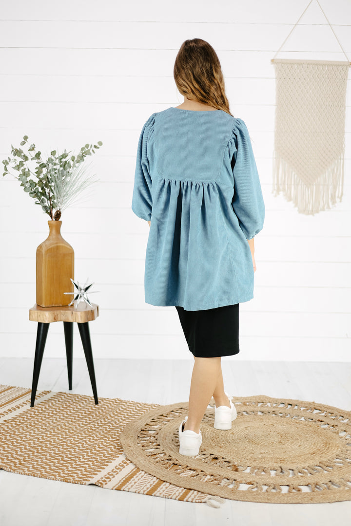Rylan Corduroy Top - Blue/Final Sale