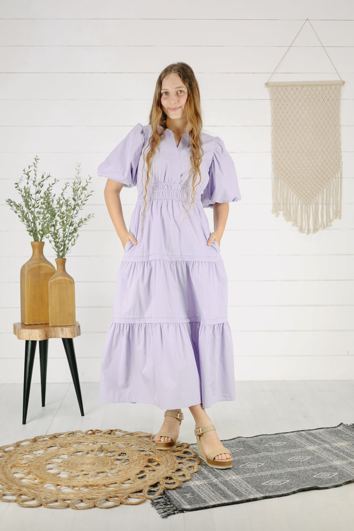 Emma Tiered Maxi Dress- Lilac