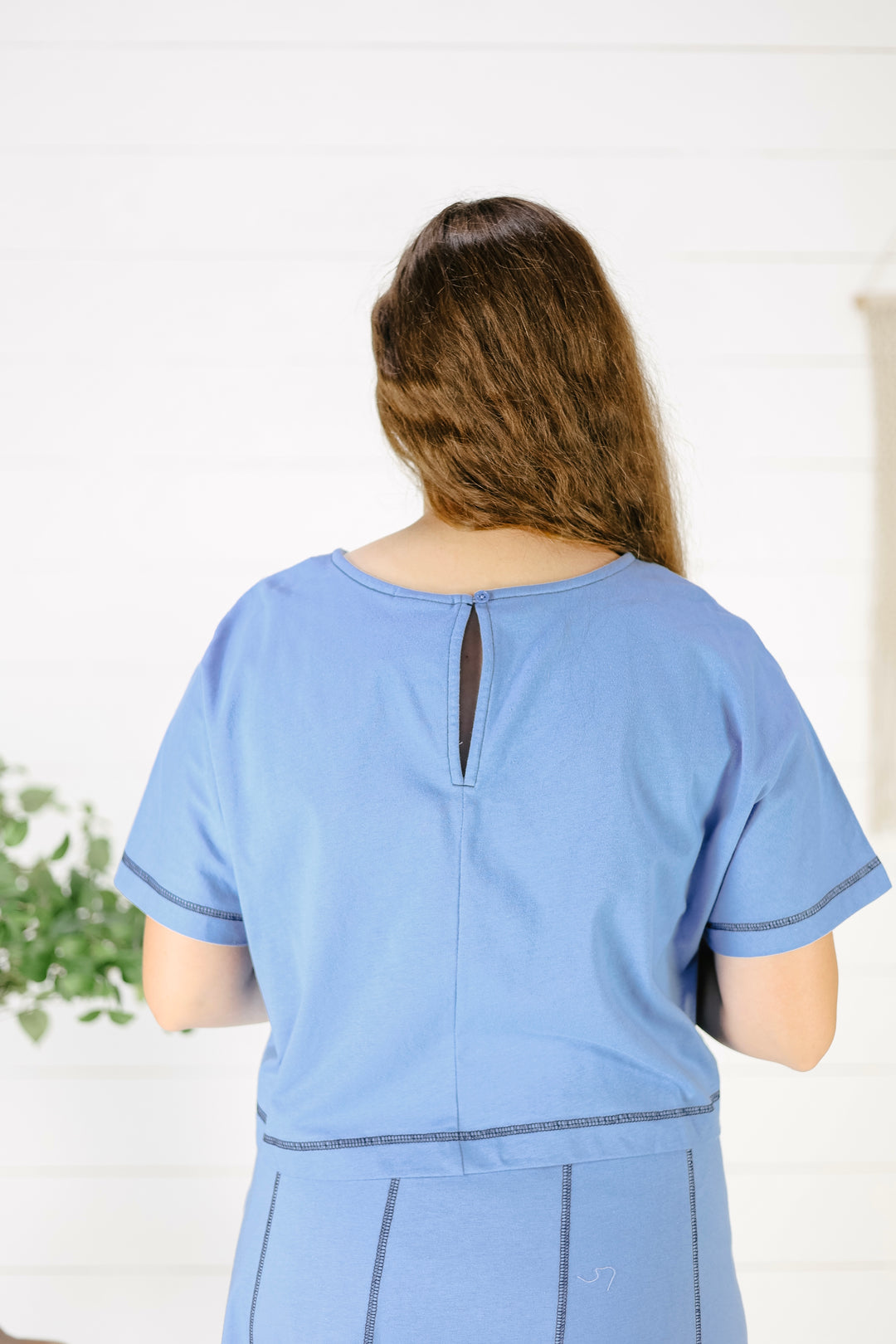 Braxton Crop Top-Blue