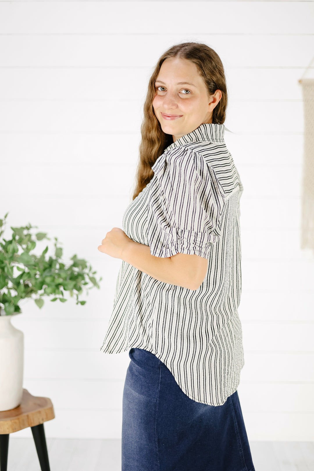 Sadie Stripe Top- Black