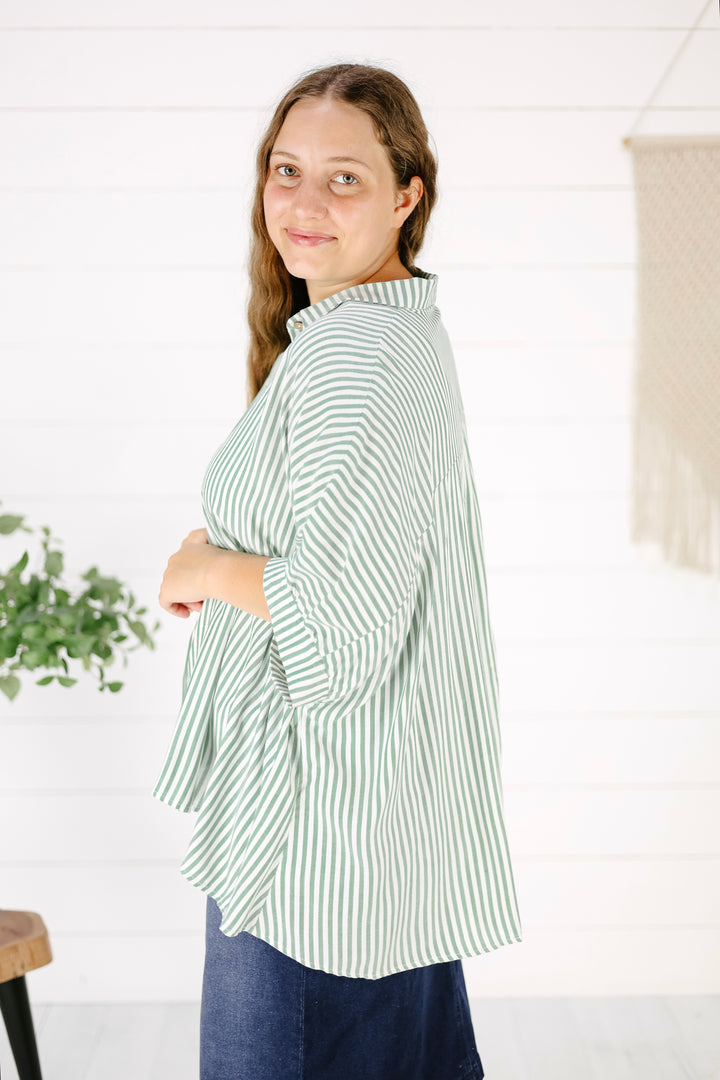 Kylam Stripe Top - Green