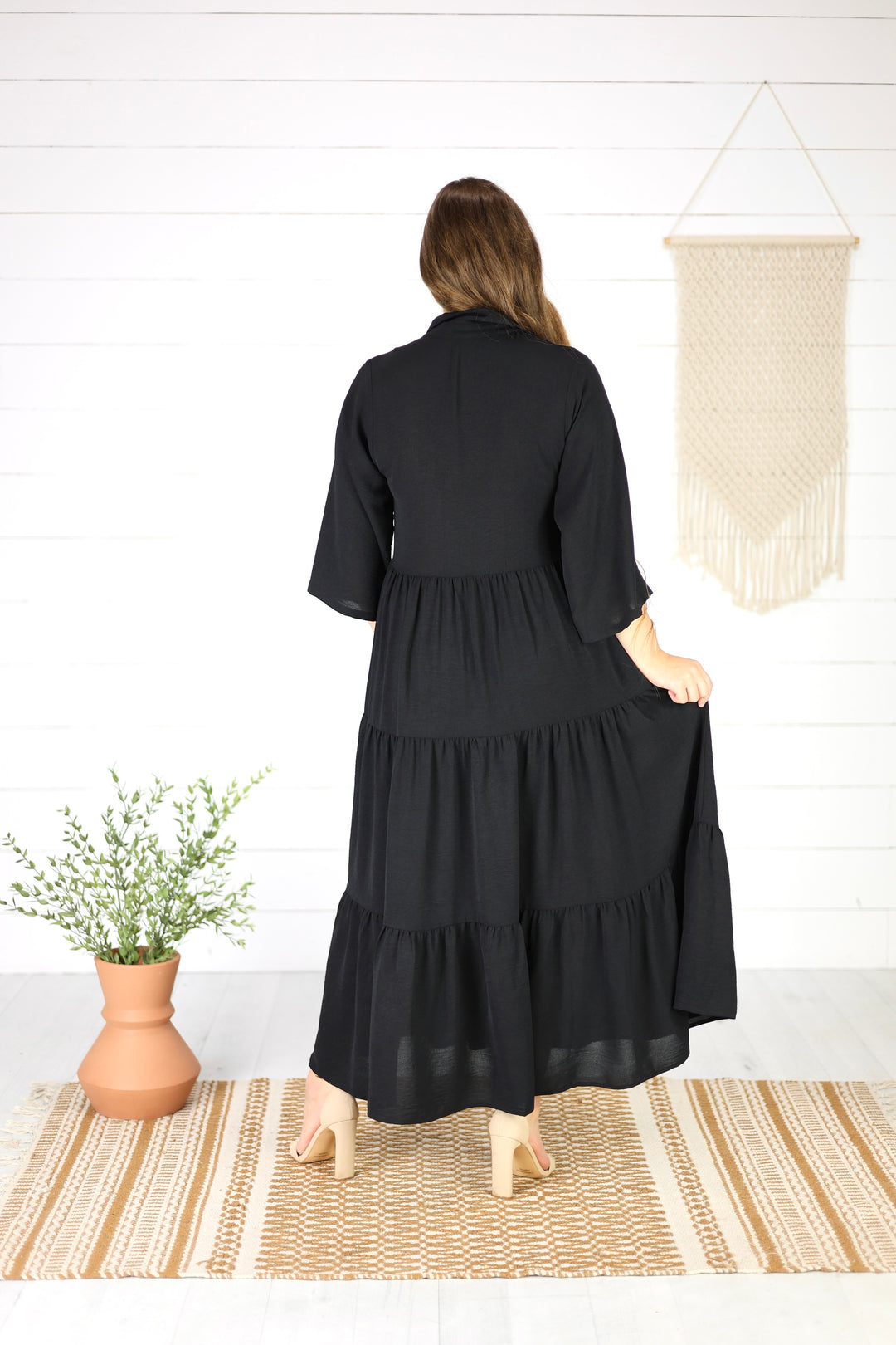 Frankie Rose Midi Dress- Black