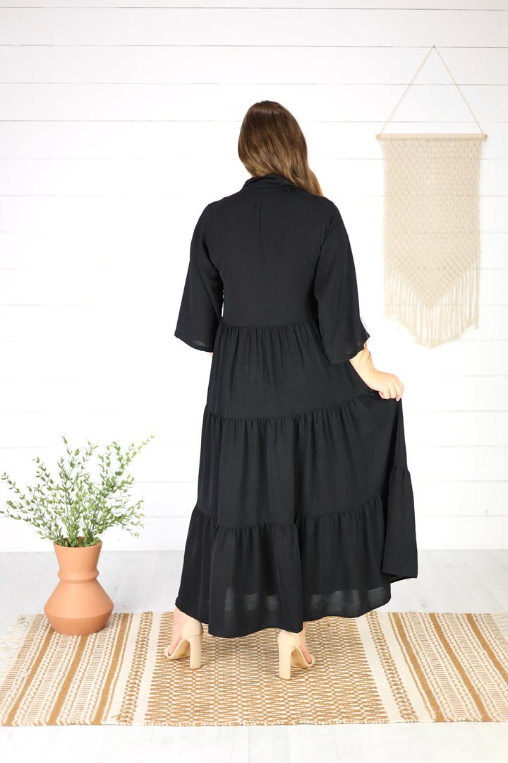 Frankie Rose Midi Dress- Black